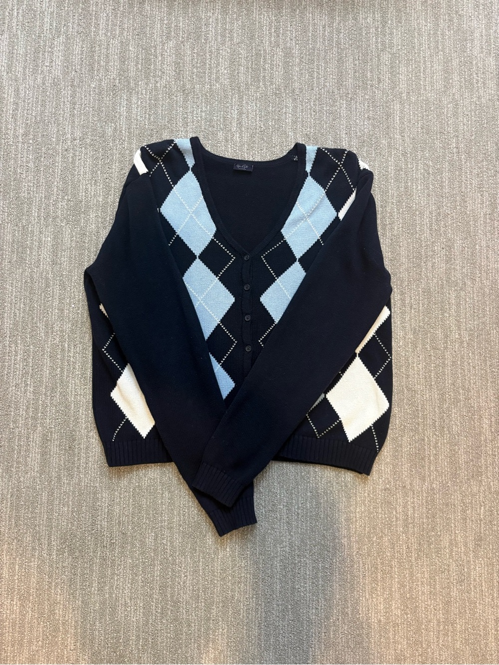 John Galt Blue Elizabeth Argyle Cardigan